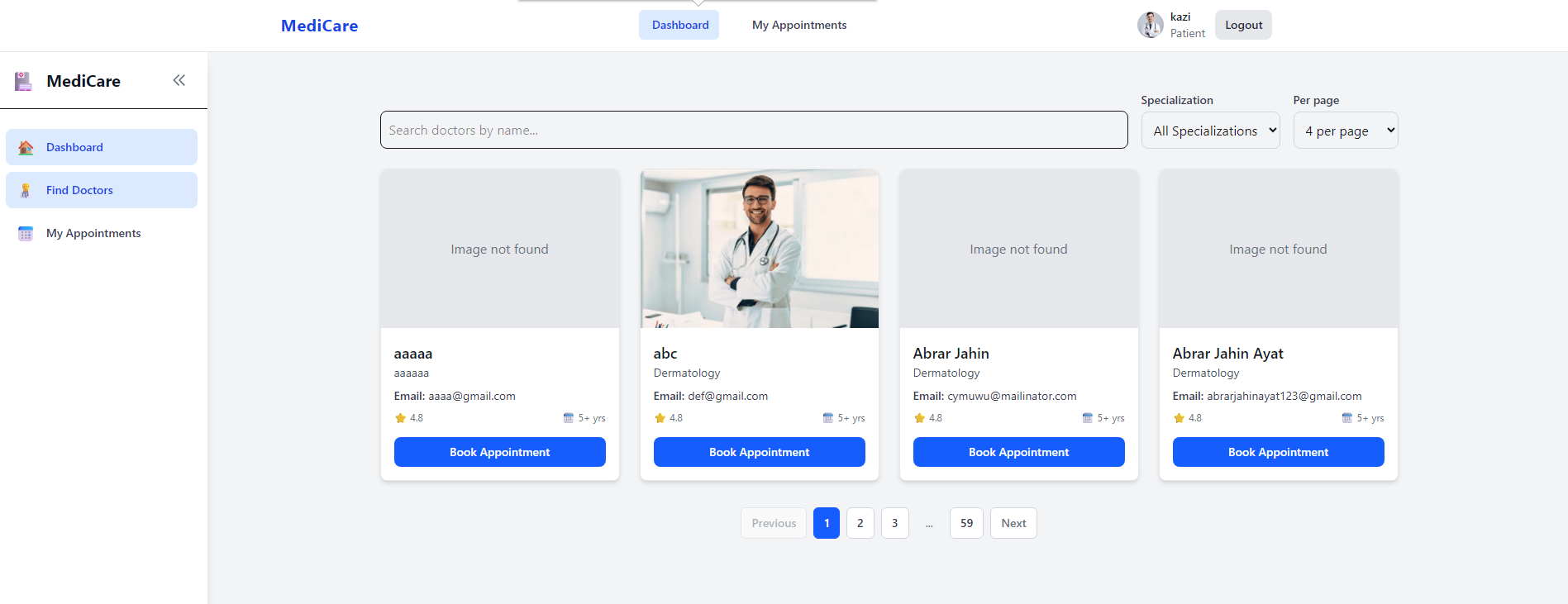 Doctor Appointment Management System Project Image