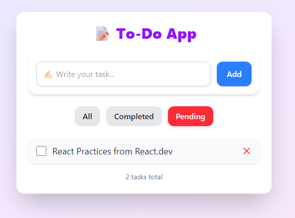 React To-Do App Project Image